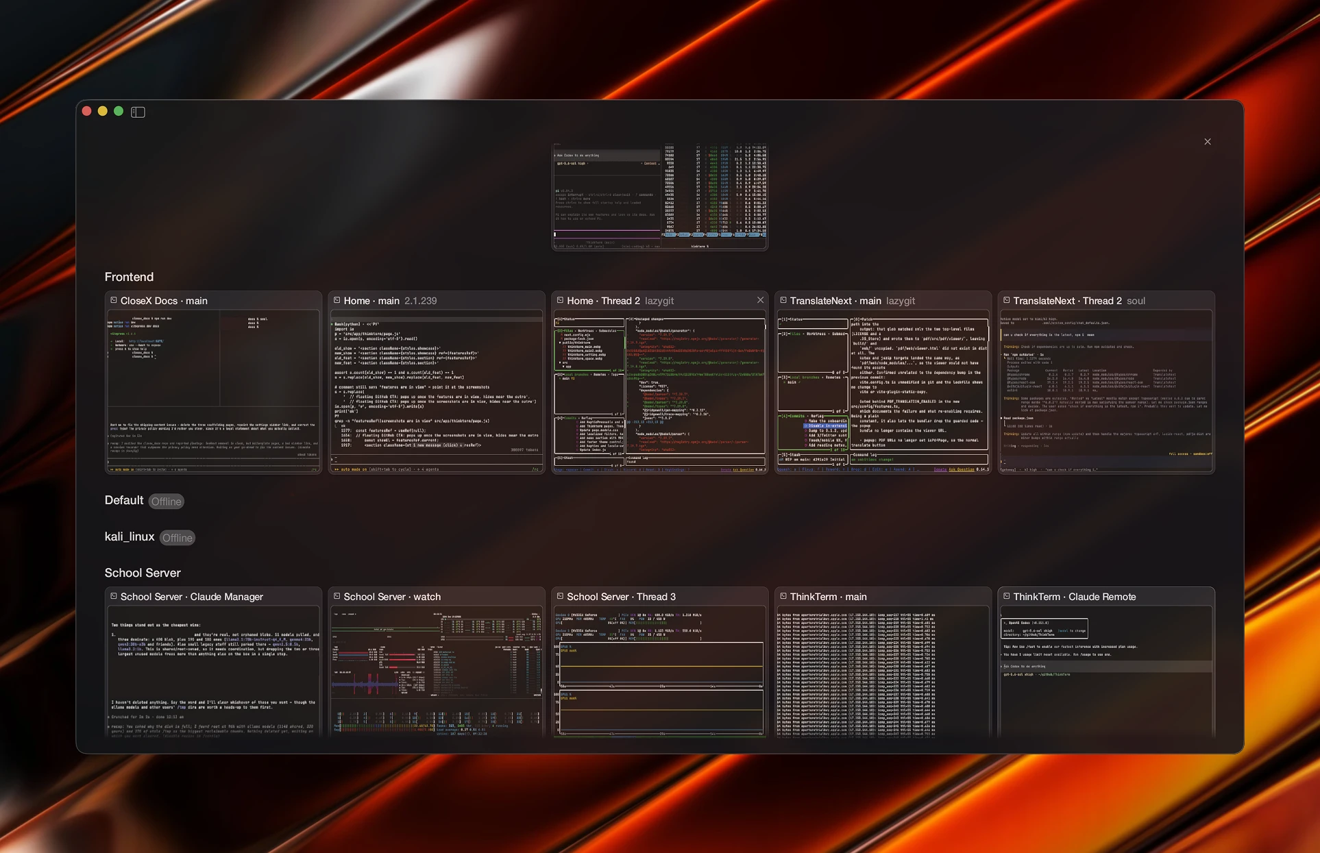 Every session on one screen